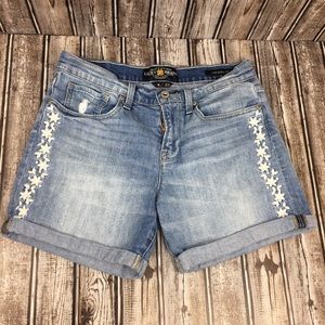 Lucky Brand Jean Shorts with Embroidered Detail